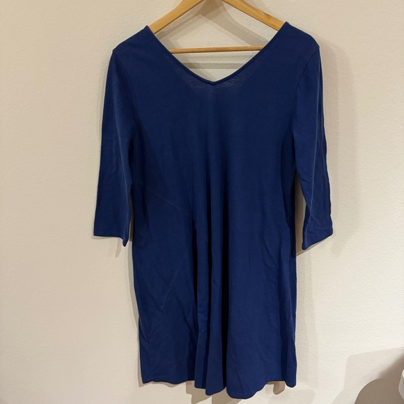 Soft Surroundings Women's Casual V-Neck Dress Blue MD - Picture 4 of 5